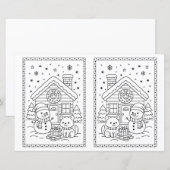 子供のためのクリスマスの雪だるまぬりえ (正面/裏面)