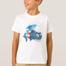 子供のためのクールなサメのスプラッシュキッズTシャツデザイン