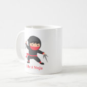 子供のためのサイを持つ忍者 コーヒーマグカップ (正面左)