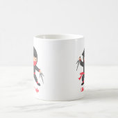 子供のためのサイを持つ忍者 コーヒーマグカップ (中央)