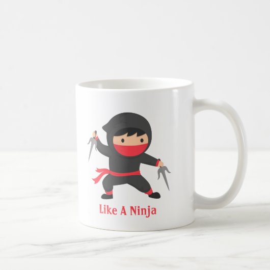 子供のためのサイを持つ忍者 コーヒーマグカップ (右)