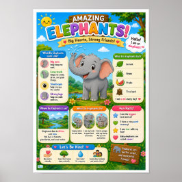 子供のためのゾウの楽しい事実 ポスター