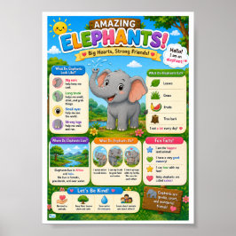 子供のためのゾウの楽しい事実 ポスター
