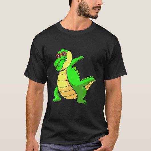 子供のためのダビングするアリゲーター ワニ Tシャツ (正面)