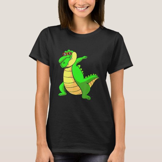 子供のためのダビングするアリゲーター ワニ Tシャツ (正面)