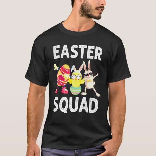 子供のためのダビングウサギの卵のひよこイースター隊 ボーイ Tシャツ (正面)