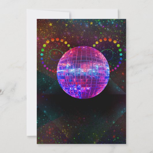 子供のためのディスコテーマの誕生日パーティー招待状 招待状 (裏面)