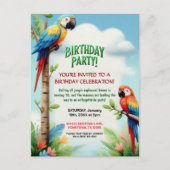 子供のためのトロピカルジャングル誕生日パーティー招待状 ポストカード (正面)