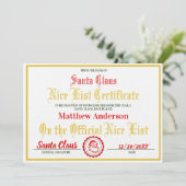 子供のためのナイスリスト認定書 | クリスマスプレゼント シーズンカード (スタンド正面)