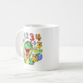 子供のためのナンバーデーの恐竜の数学デザイン コーヒーマグカップ (正面左)