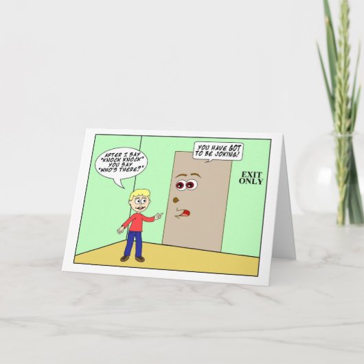 子供のためのハッピーバースデーのノックノックのユーモア カード (正面)