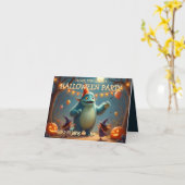 子供のためのハッピー・モンスター・ハロウィンパーティー カード (黄色い花)