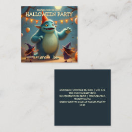子供のためのハッピー・モンスター・ハロウィンパーティー ノートカード