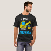 子供のためのハヌカ + ショベルカー ハヌカのお祝い Tシャツ (正面フル)