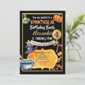 子供のためのハロウィーンの誕生日パーティーの招待 招待状 (スタンド正面)