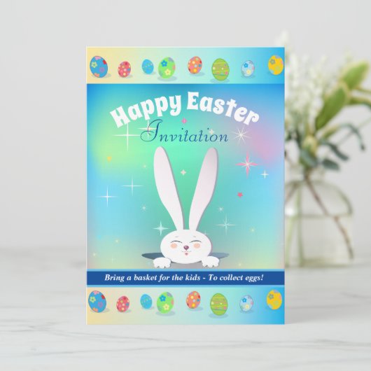 子供のためのバスケットを持って来るイースター卵を収集するには 招待状 (スタンド正面)