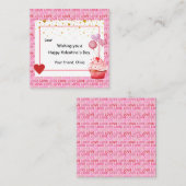 子供のためのバレンタインデーのスイートカップケーキ ノートカード (正面/裏面)