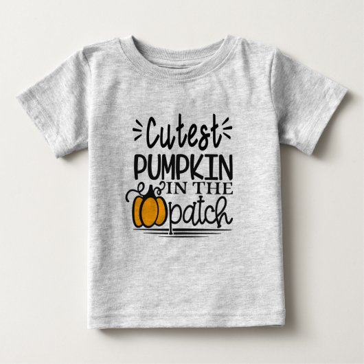 子供のためのパッチのハロウィーンコスチュームで最もキュートカボチャ ベビーTシャツ (正面)