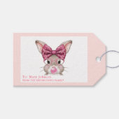 子供のためのパーソナライズされたイースターバニーギフトタグ ギフトタグ (正面(横))