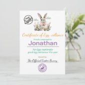 子供のためのパーソナライズされたイースター・エッグセレンス証明書 招待状 (スタンド正面)