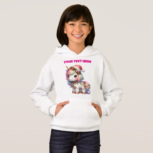 子供のためのパーソナライズされたクリスマスユニコーンヘアディ (正面フル)