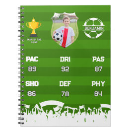 子供のためのパーソナライズされたサッカーギフト、カスタムフットカード ノートブック