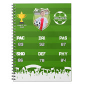 子供のためのパーソナライズされたサッカープレゼント、カスタムフットカード ノートブック (正面)