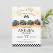 子供のためのパーソナルモンスタートラック誕生日パーティー 招待状 (スタンド正面)