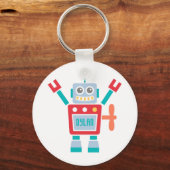 子供のためのビンテージかわいいロボットおもちゃ キーホルダー (正面)