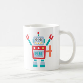 子供のためのビンテージかわいいロボットおもちゃ コーヒーマグカップ