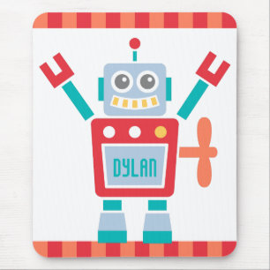 子供のためのビンテージかわいいロボットおもちゃ マウスパッド