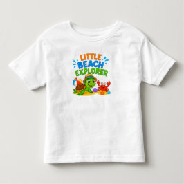 🐢 子供のためのビーチアドベンチャーカートゥーン 🏖️ トドラーTシャツ