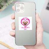 子供のためのピンクのバレンタインデーのかわいいポニー シール (スマートフォン)