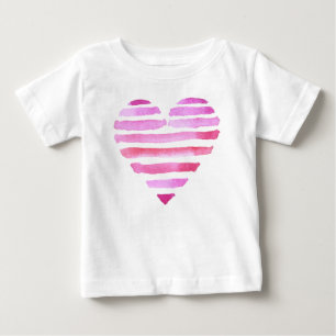 子供のためのピンクのラブハート ベビーTシャツ