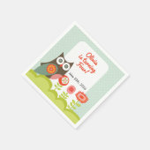 子供のためのフクロウの誕生日招待状 スタンダードカクテルナプキン (角)