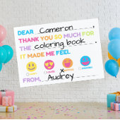 子供のためのポストカード　ありがとう（誕生日パーティー用） ノートカード