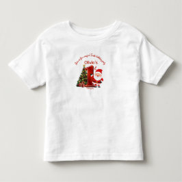 子供のためのマジカルサンタの誕生日デザイン トドラーTシャツ