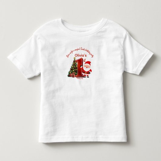 子供のためのマジカルサンタの誕生日デザイン トドラーTシャツ (正面)
