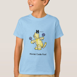 子供のためのモールス信号のカートゥーン! イニシャルA "H" Tシャツ