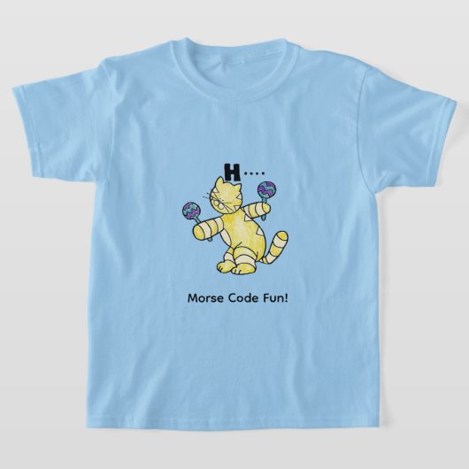 子供のためのモールス信号のカートゥーン! イニシャルA "H" Tシャツ (レイダウン)