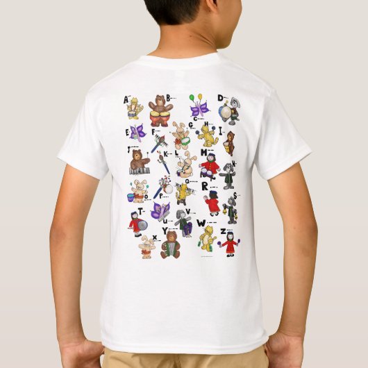子供のためのモールス信号のカートゥーン! 文字"K" Tシャツ (裏面)