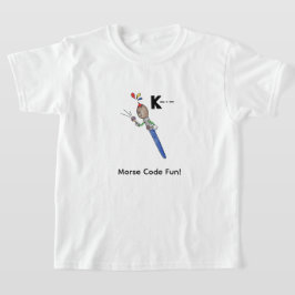 子供のためのモールス信号のカートゥーン! 文字"K" Tシャツ