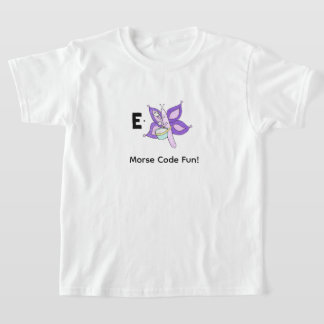 子供のためのモールス信号のカートゥーン! 文字E Tシャツ
