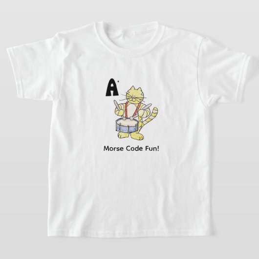 子供のためのモールス信号！イニシャルA Tシャツ (レイダウン)