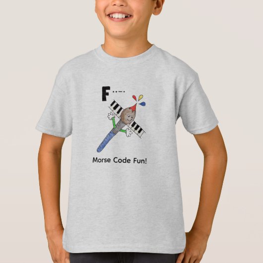 子供のためのモールス信号！ 文字"F" Tシャツ (正面)