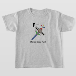 子供のためのモールス信号! 文字"F" Tシャツ