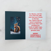 子供のためのリスのクリスマスカード待ち サンキューカード (内部)