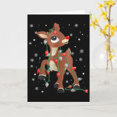 子供のためのルドルフ 赤い鼻のトナカイとクリスマス カード (黄色い花)