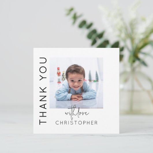子供のための写真付き感謝カード サンキューカード (スタンド正面)