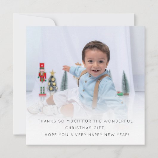 子供のための写真付き感謝カード サンキューカード (裏面)